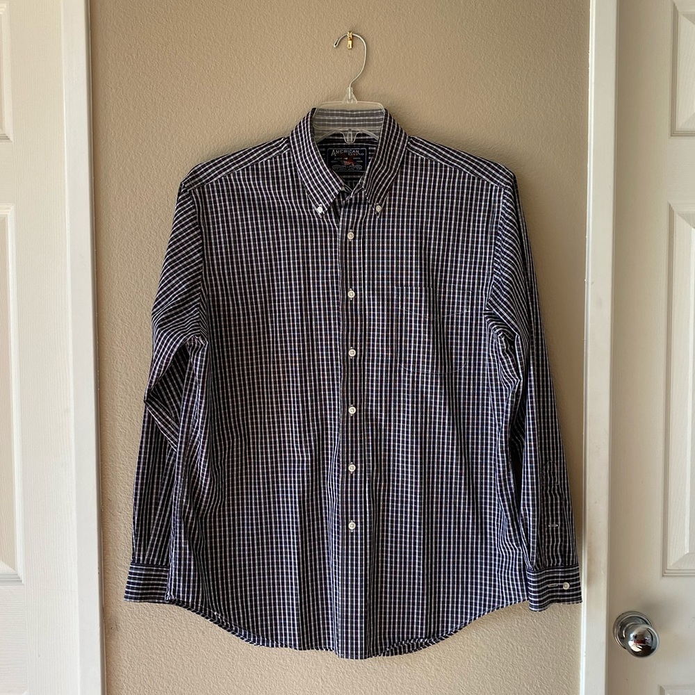 🥑AMERICAN LIVING Plaid Button Down Dress Shirt